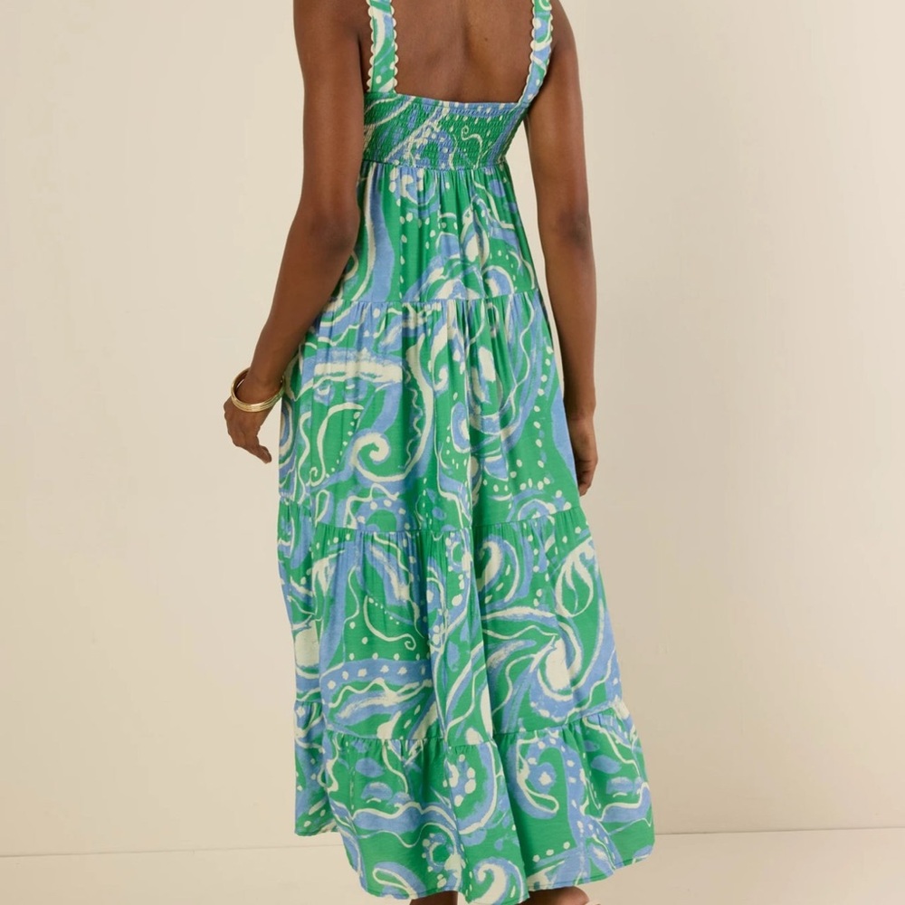AVARA Green and Blue Patterned Maxi Dress NWT - Picture 5 of 9